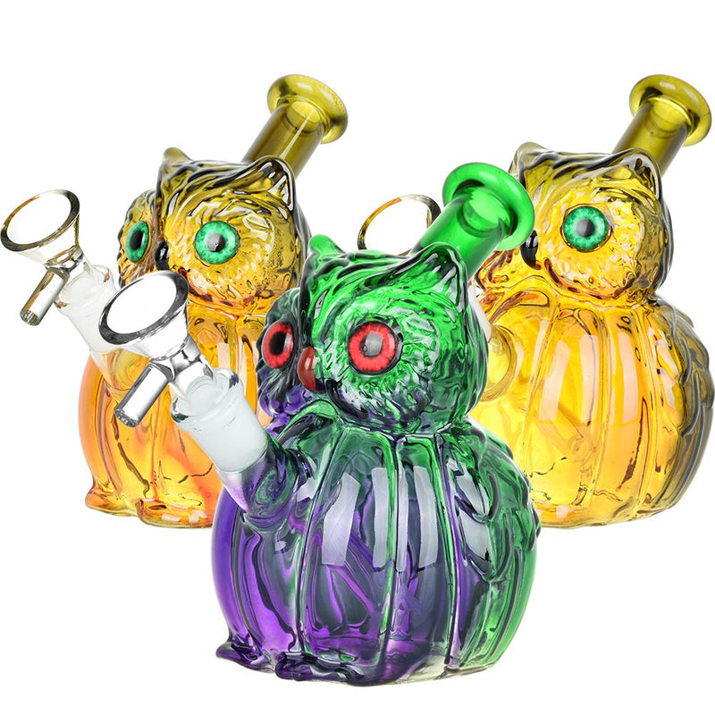 What A Hoot Glass Water Pipe - 5" / 14mm F / Colors Vary - Headshop.com