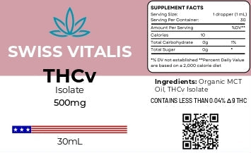 Swiss Vitalis THCv 500mg Isolate Oil