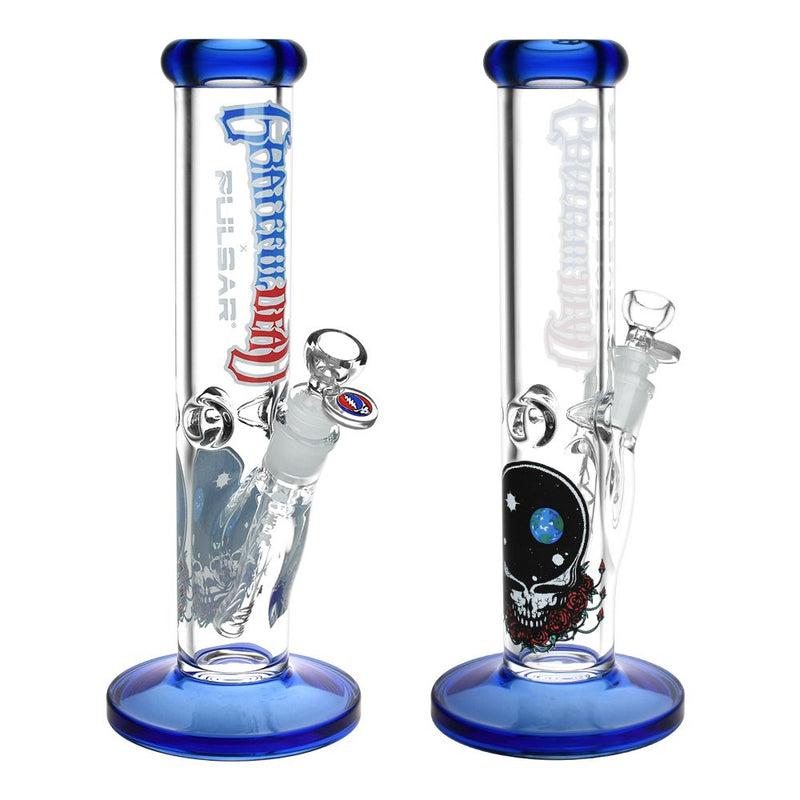 Grateful Dead x Pulsar Straight Tube Glass Bong - 11.75" / 14mm F - Headshop.com