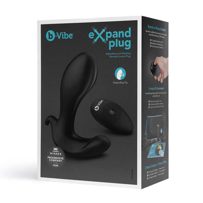 b-Vibe Expand Expanding and Vibrating Remote Control Plug Black