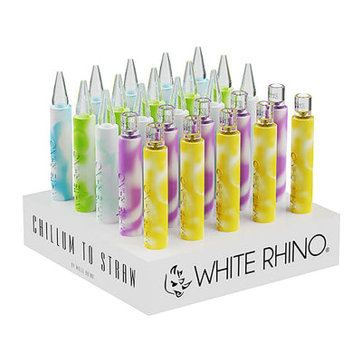 White Rhino Quartz Chillum To Straw - 5" / Glow In The Dark 25ct - Headshop.com