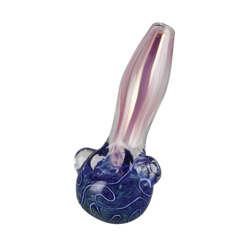 Gold Fumed Blue Headed Spoon Pipe - Headshop.com