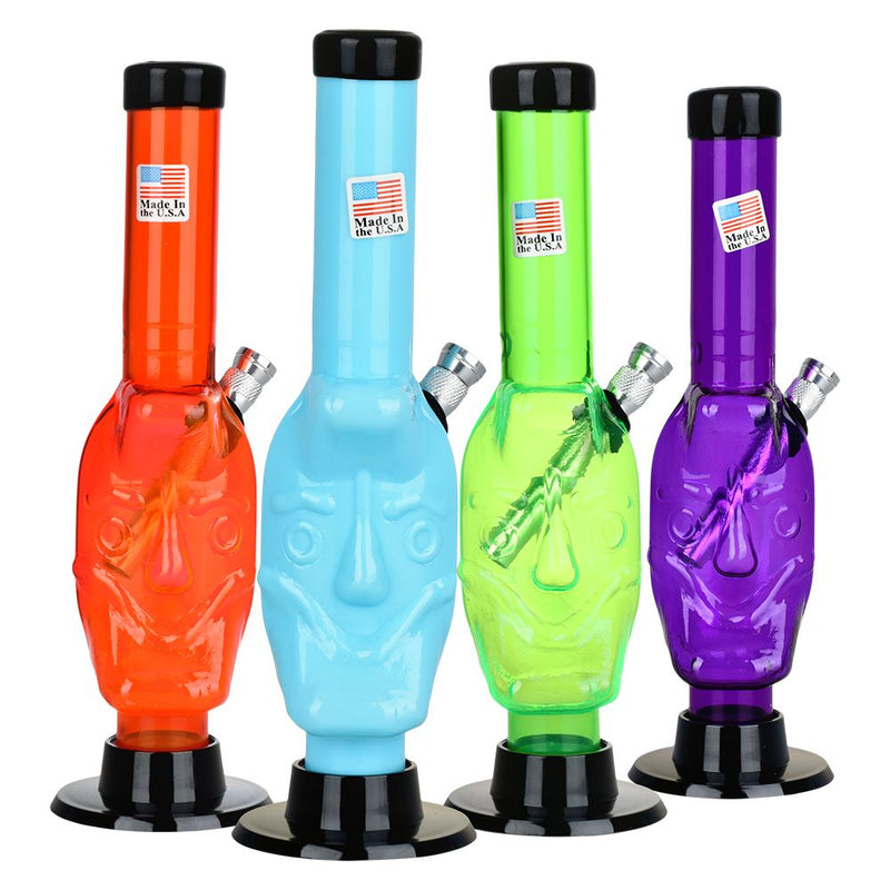 Moon Face Acrylic Water Pipe - 8" - Headshop.com