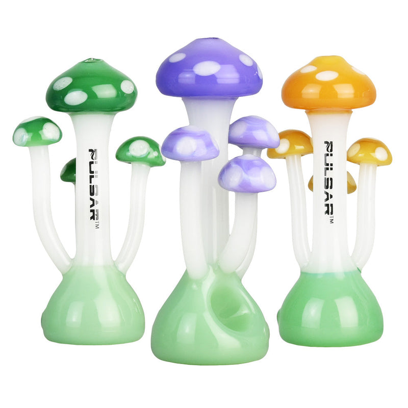 Pulsar Mushroom Family Hand Pipe - 3.5"/Colors Vary - Headshop.com