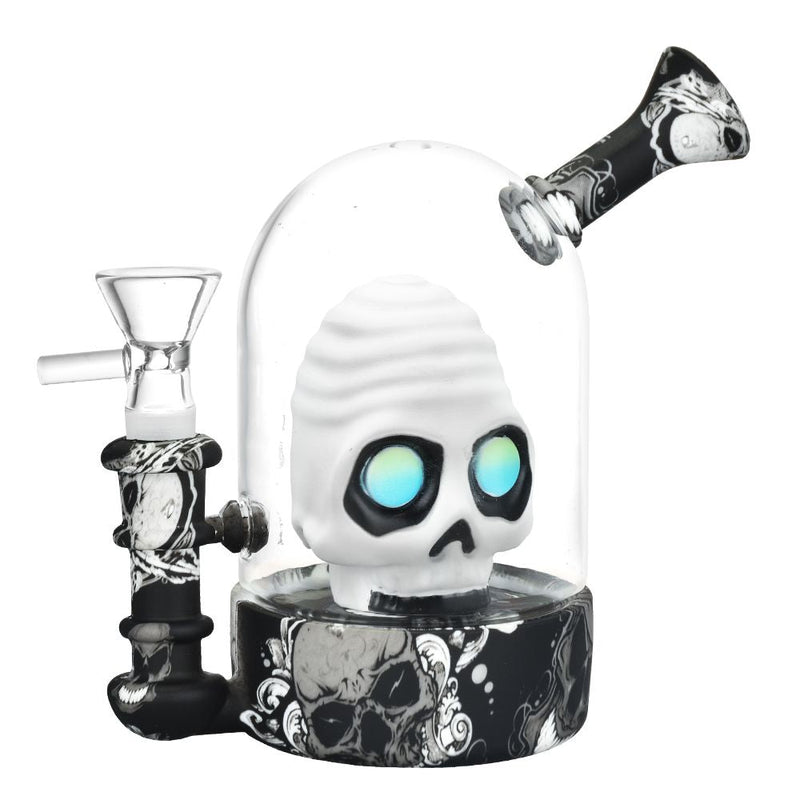 Spun Skull Bell Jar Water Pipe - 5.5" / 14mm F - Headshop.com