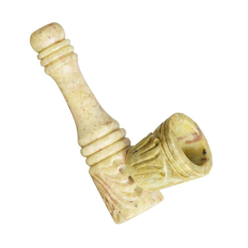 Decoratively Carved Stone Pipe w/ Removable Bowl - 3"/Varied - Headshop.com