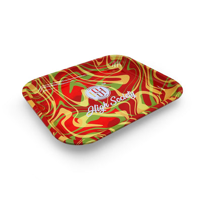 High Society | Large Rolling Tray - Rasta - Headshop.com