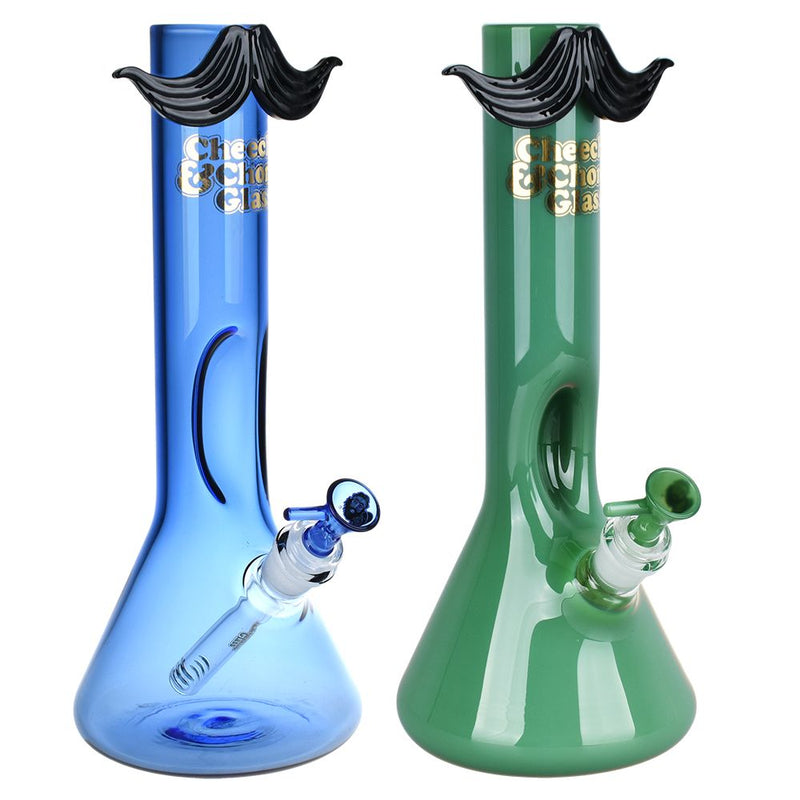 Cheech & Chong Glass Moustache Ride Beaker Bong | 12" | 14mm F - Headshop.com