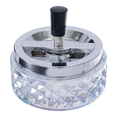 Fujima Gem-cut Glass Spinning Ashtray | 4.75" - Headshop.com