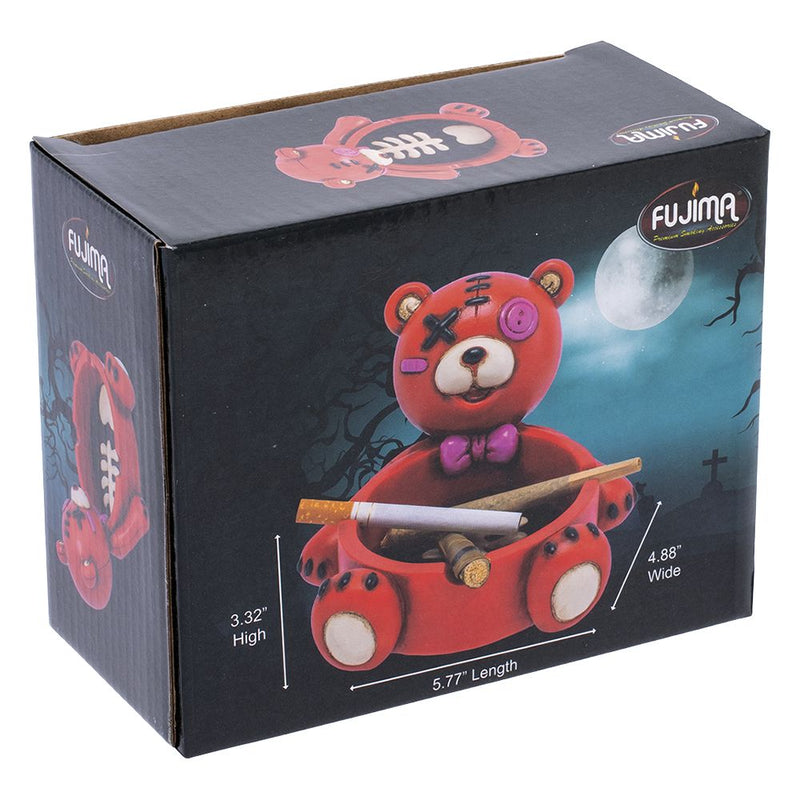 Fujima Zombie Bear Polyresin Ashtray - Red / 5.75"x4.9" - Headshop.com