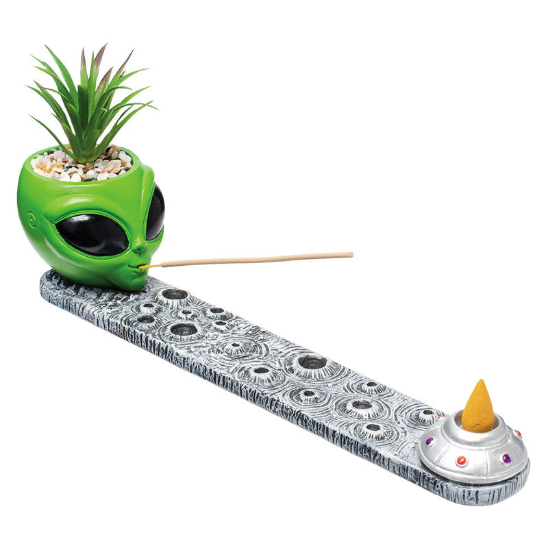 Fujima Alien Incense Burner with Faux Plant - 12.5" - Headshop.com