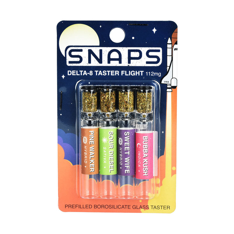 SNAPS Delta 8 Pre-Filled Taster Flight - 0.25g/Assorted Strains 4PC - Headshop.com