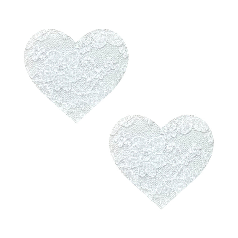 Neva Nude Pasty Heart Lace White