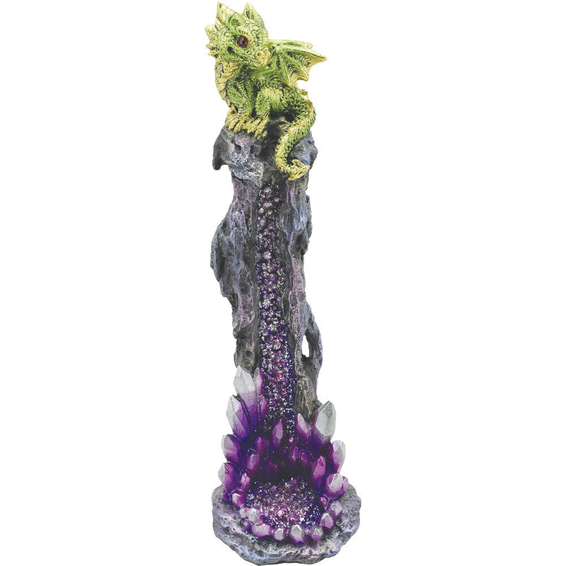 Fujima Crystal Dragon Perch Incense Burner - 9.75" - Headshop.com