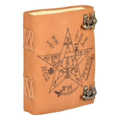 Tetragrammation Print Leather Journal - 5"x7"