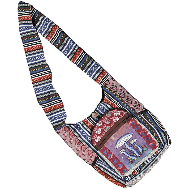 Threadheads Mushroom Aztec Patchwork Shoulder Bag - 15" x 14" - Headshop.com