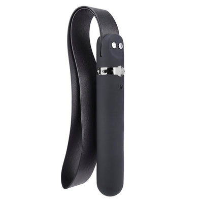 Adam & Eve Spank Me Vibe Rechargeable Silicone Vibrator With Slap Strap End Black