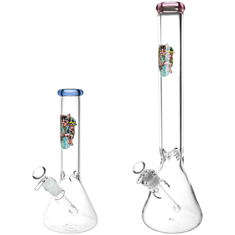 Chill Cat Glass Beaker Water Pipe | 14mm F | Colors Vary - Headshop.com