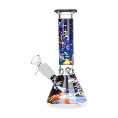 Space Monster Glass Beaker Water Pipe Smoking Set - 7.75" / 14mm F