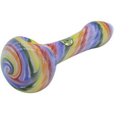 Rainbow Tie-Dye Glass Spoon Pipe on White - Headshop.com