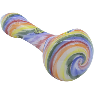 Rainbow Tie-Dye Glass Spoon Pipe on White - Headshop.com