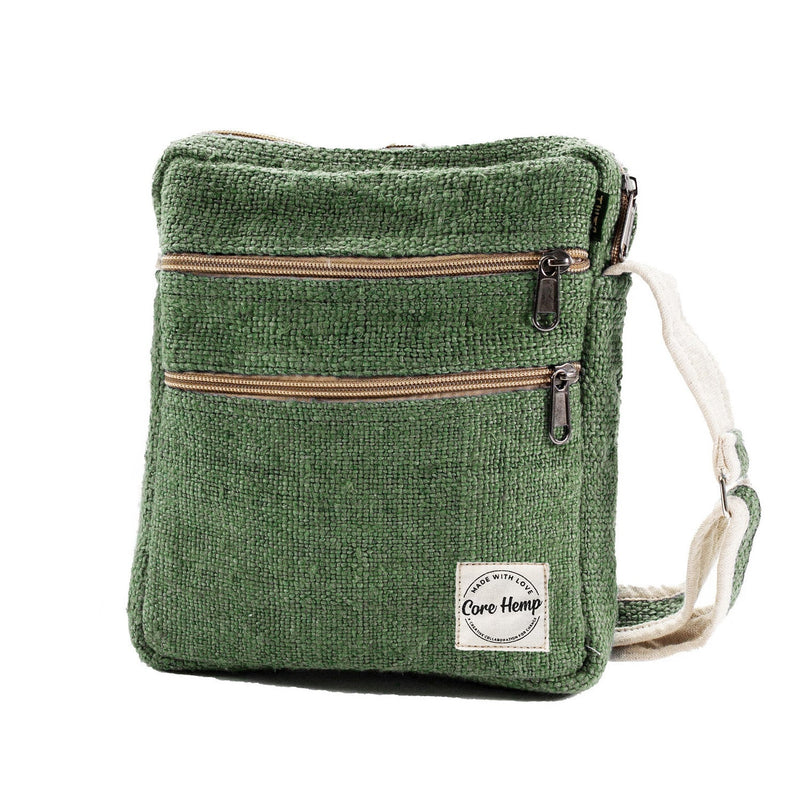 Core Hemp Multi Pocket Crossbody Purse - Banyan Green - Headshop.com