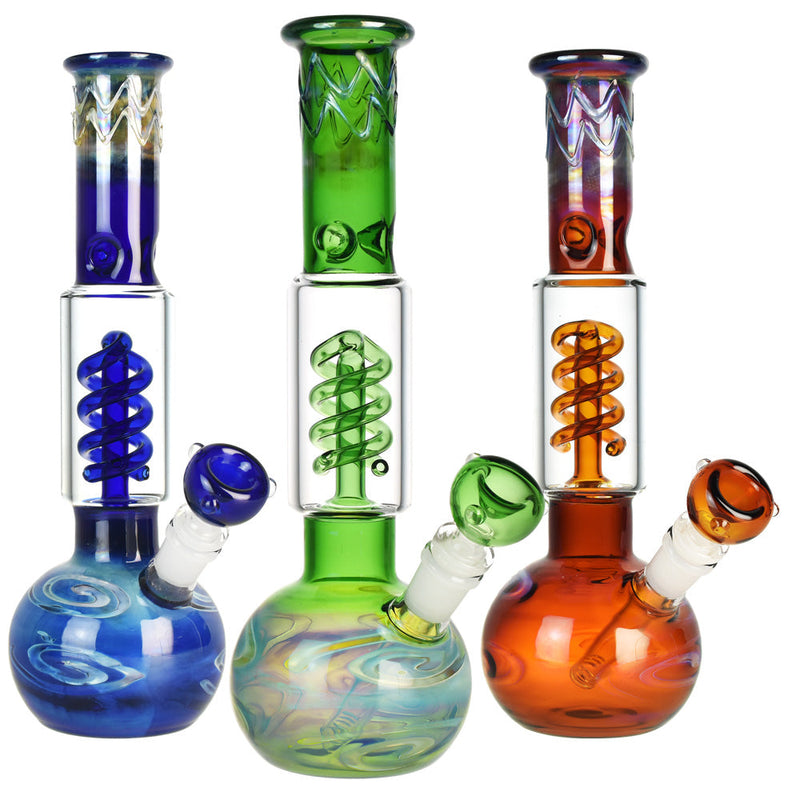 Milky Fade Water Pipe w/ Coil Perc - 11.75"/14mm F/Colors Vary - Headshop.com