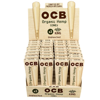 OCB Organic Hemp Cones | 32pk Display - Headshop.com