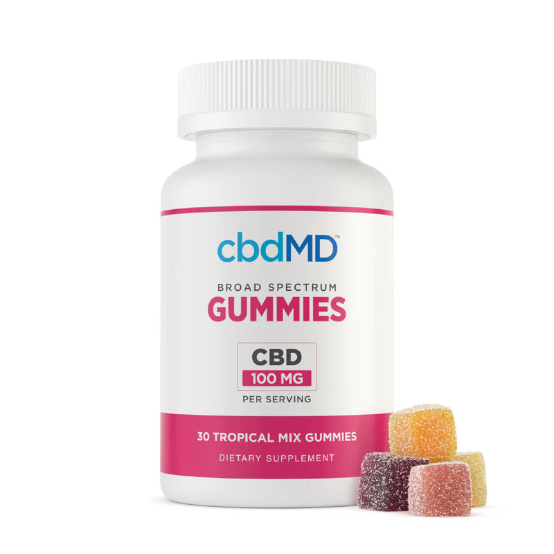 cbdMD Broad Spectrum CBD PM Sleep Gummies Raspberry - 750MG, 60ct - Headshop.com