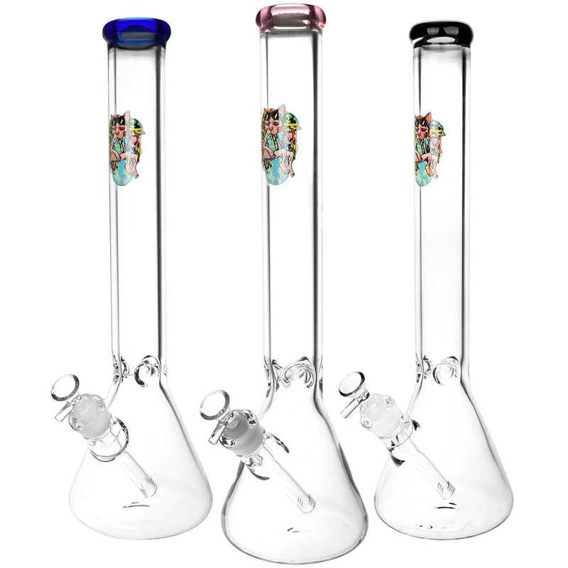 Chill Cat Glass Beaker Water Pipe | 14mm F | Colors Vary - Headshop.com