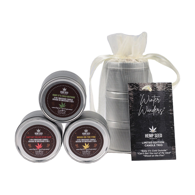 Earthly Body Hemp Seed Holiday Candle Trio 1.75 oz. - Headshop.com