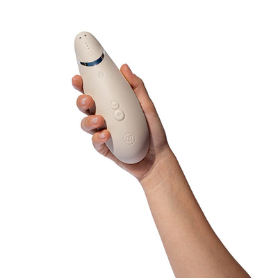 Womanizer Premium 2 Rechargeable Silicone Luxurious Pleasure Air Clitoral Stimulator Warm Gray