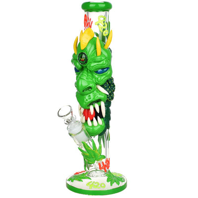 420 Dragon Glow In Dark Tube Water Pipe - 11.8" / 14mm F - Headshop.com