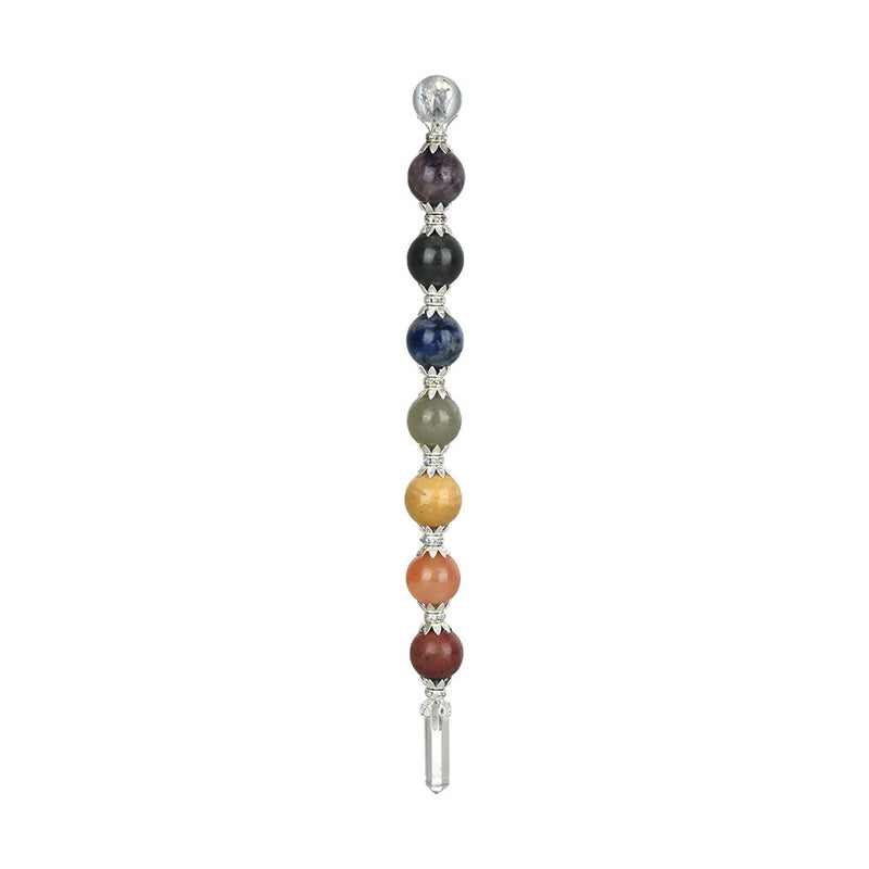 Chakra Stone Ball Wand - 8.5" - Headshop.com