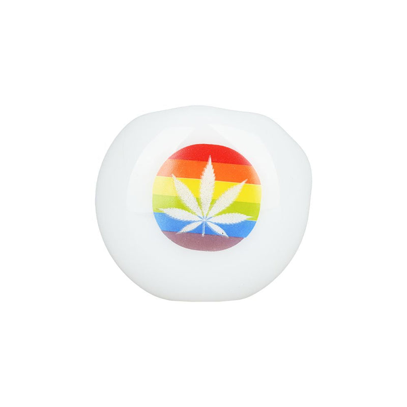 Pride Rainbow Hemp Leaf Glow Glass Spoon Pipe - 4.75" - Headshop.com