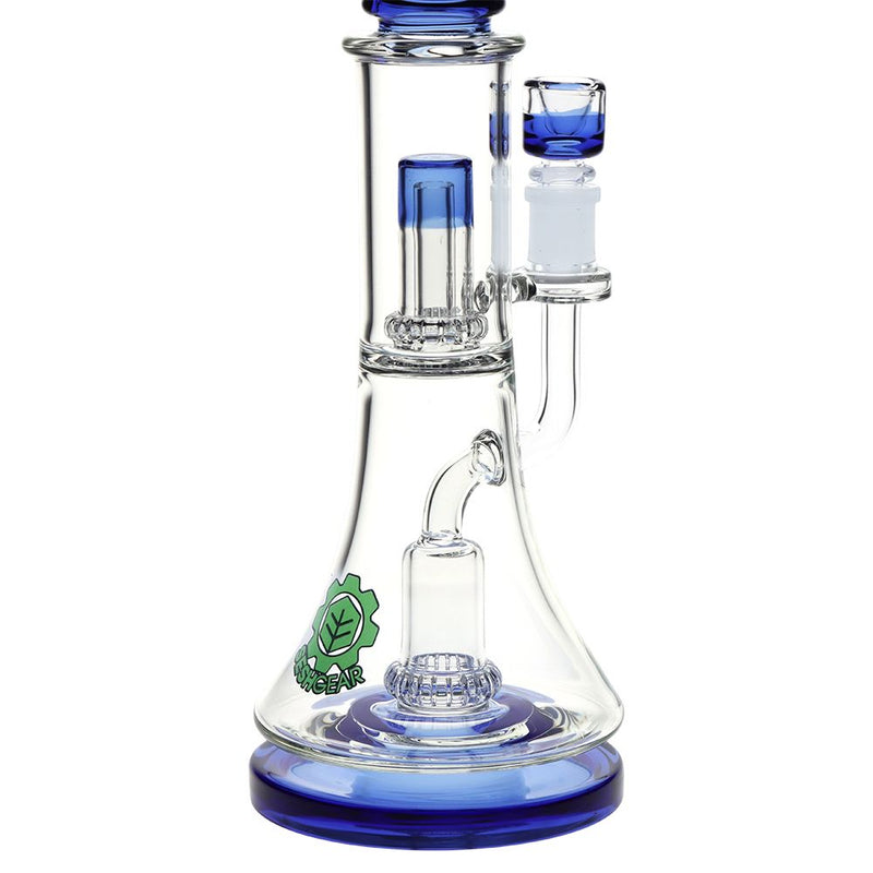 SeshGear Double Showerhead Perc Glass Water Pipe - 13" / 14mm F