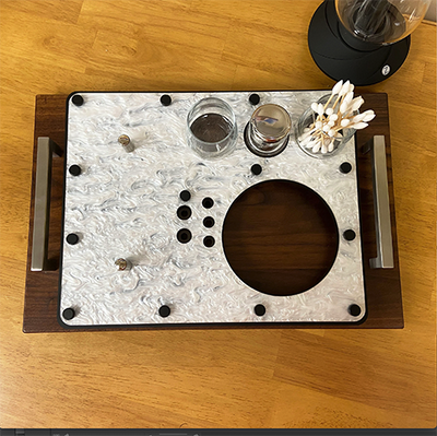 Zenco Vaporizer Double Sommelier Dab Sipping Glass Serving Tray with Handles for Drinkable Vapor - Headshop.com