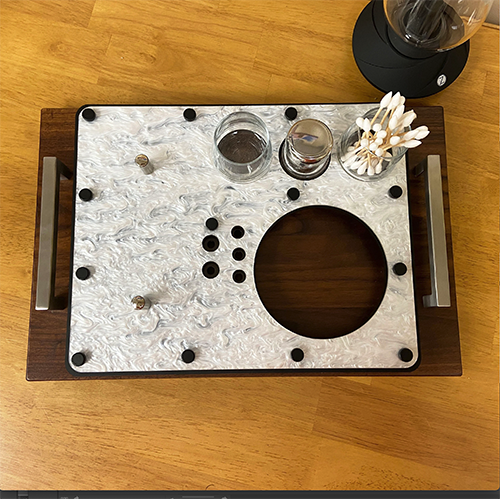 Zenco Vaporizer Double Sommelier Dab Sipping Glass Serving Tray with Handles for Drinkable Vapor - Headshop.com