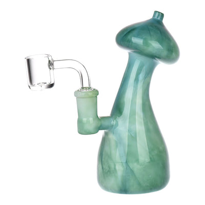 Mushroom Top Marbled Glass Dab Rig - 6" / 14mm F / Colors Vary