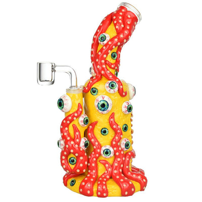 Octo Eyeballz Glow In Dark Dab Rig - 9.5" / 14mm F - Headshop.com