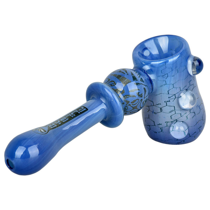 Pulsar Inside Print Glass Hammer Bubbler | THC Blueprint | 5.25" - Headshop.com