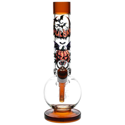 Pulsar Halloween Round Ball Glass Water Pipe - 11.75" / 14mm F