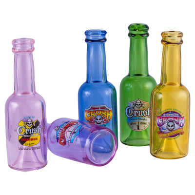 Crush Vibrant Borosilicate Glass Bottle Chillums - 4" Hand Pipes in Rainbow Colors - Headshop.com