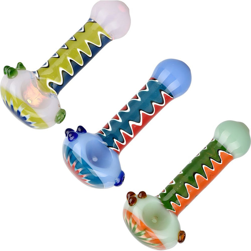 Intrepid Wig Wag Glass Spoon Pipe - 4.75" / Colors Vary - Headshop.com