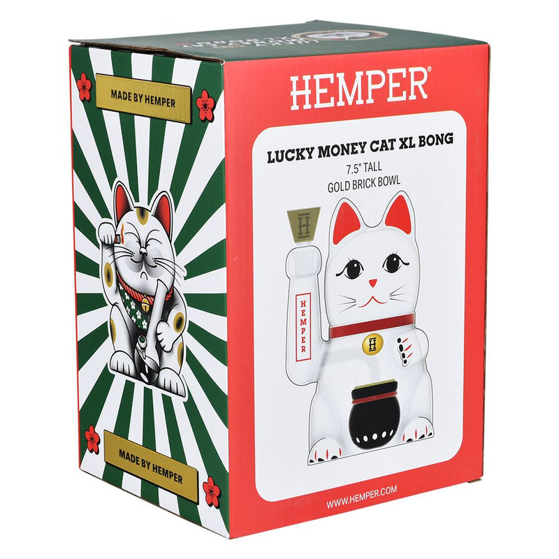 Hemper Lucky Money Cat Glass Water Pipe | 14mm F - Headshop.com