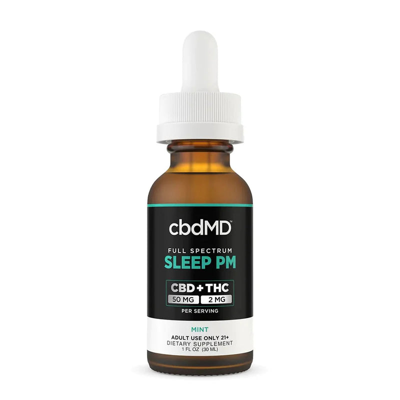 cbdMD CBD PM Oil Tincture Drops 30mL Mint 1500MG - Headshop.com