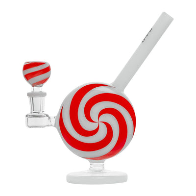 Hemper Jollypop Candy Cane Glass Water Pipe - 6.75" / 14mm