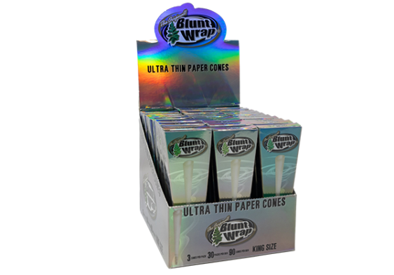 Blunt Wrap Ultra Thin Rice Cones King Size 30 pc display - Headshop.com