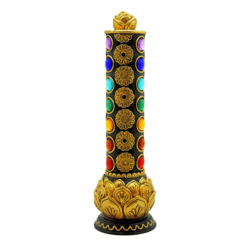 Lotus Flower Enlightenment Tower Incense Burner - 12" - Headshop.com