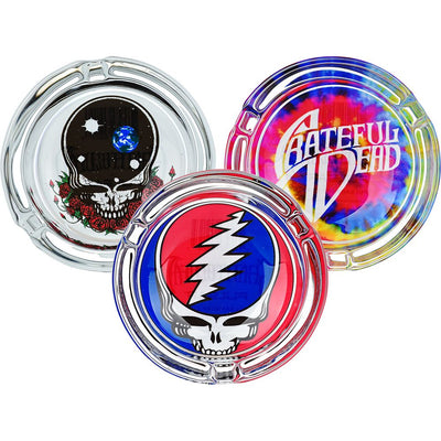 6CT DISP - Grateful Dead x Pulsar Licensed Glass Ashtrays - 3.5" / Assorted Styles - Headshop.com